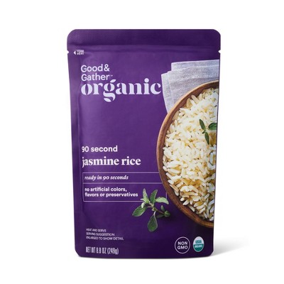 90 Second Organic Jasmine Rice Microwavable Pouch - 8.8oz - Good &#38; Gather&#8482;