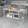 ROVSUN 48'' x 24'' Stainless Steel Table for Prep & Work, Metal Table with Undershelf for Kitchen Restaurant, Home - 2 of 4