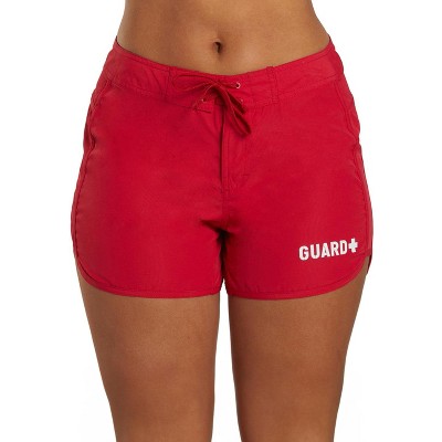 Sporti Sporti Guard Women's Solid 4" inseam Board Short Red Medium