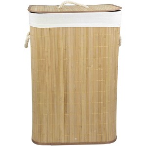 Home Basics Rectangular Bamboo Hamper - 1 of 4