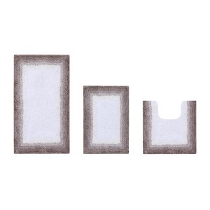 Torrent Collection 3 Piece 100% Soft Cotton Tufted Weave Bath Rug Set, Ombre Pattern, Super Soft & Absorbent, Machine Washable Bathroom Mats - 1 of 4