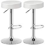 Costway Set of 4 Round Bar Stool Adjustable Swivel Pub Chair w/ Footrest White\Red\Black