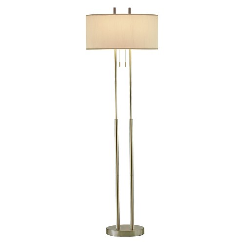 Adesso Duet Floor Lamp - Silver/Ivory (Lamp Only)