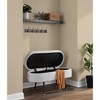 NicBex Storage Bench Ottoman with Storage Oval Modern Ottoman Bench with Padded Seat for Bedroom, Entryway - 3 of 4