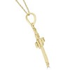 Pompeii3 14k White or Yellow Gold Gold Celtic Cross Claddagh Pendant Necklace 1" Tall - 2 of 3