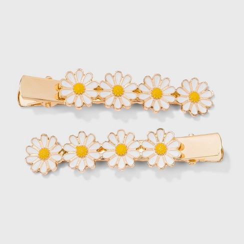 Daisy Charms Snap Clip Set 2pc - Wild Fable™ White - image 1 of 2