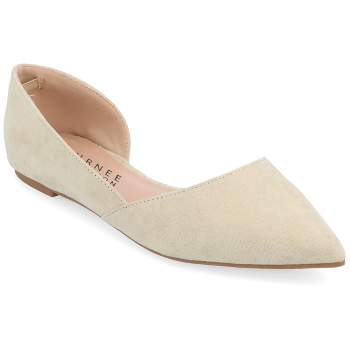 Journee Collection Womens Ester Slip On Pointed Toe D'orsay Flats Taupe ...