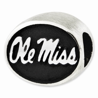 Black Bow Jewelry Sterling Silver & Enamel University of Mississippi Collegiate Bead