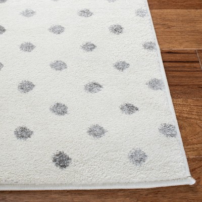 Carousel Kids 4' x 6' Grey Ivory Pink Synthetic Area Rug