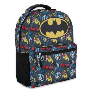 DC Comics Kids Batman Backpack - Batman, Superman, The Joker - Bookbag for Boys Girls Toddlers & Adults - Laptop & Lunchbox Compatible School Bag - 1 of 4