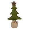 Northlight Country Buffalo Plaid Christmas Tree with Burlap Base - 17.5" - Tan and Green - 4 of 4