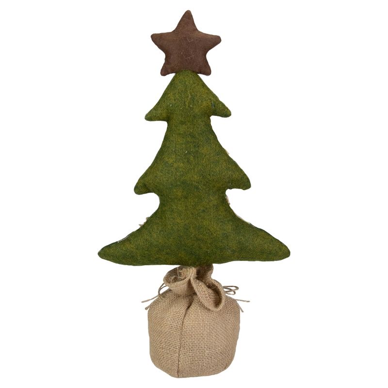 Northlight 17.5-Inch Tan and Green Rustic Multi-Fabric Standing Christmas Tree Tabletop Decoration, 4 of 6