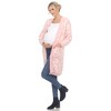 Maternity Leopard Print Open Front High Pile Fleece Coat -White Mark - 3 of 4