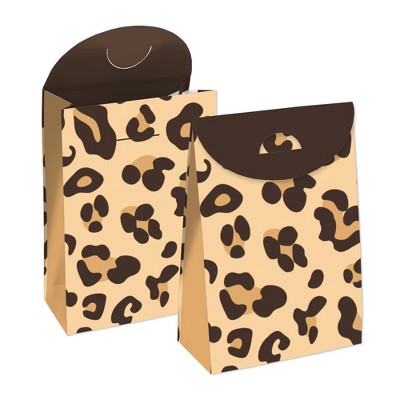 EXCEART 30 Pcs Kraft Paper Bag Tropical Gift Bag Cheetah Candy Bags  Merchandise Bags with Handles Leopard Grocery Bags Leopard Print Goodies  Bags