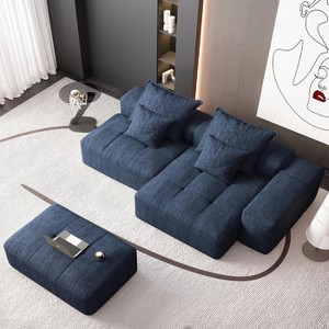 KWPZQEB Oversized Modular Sectional Sofa, Chenille Cloud Couch with Ottoman, Modern Tufted Sofa for Living Room, Spacious Space, No Assembly Required - 1 of 4