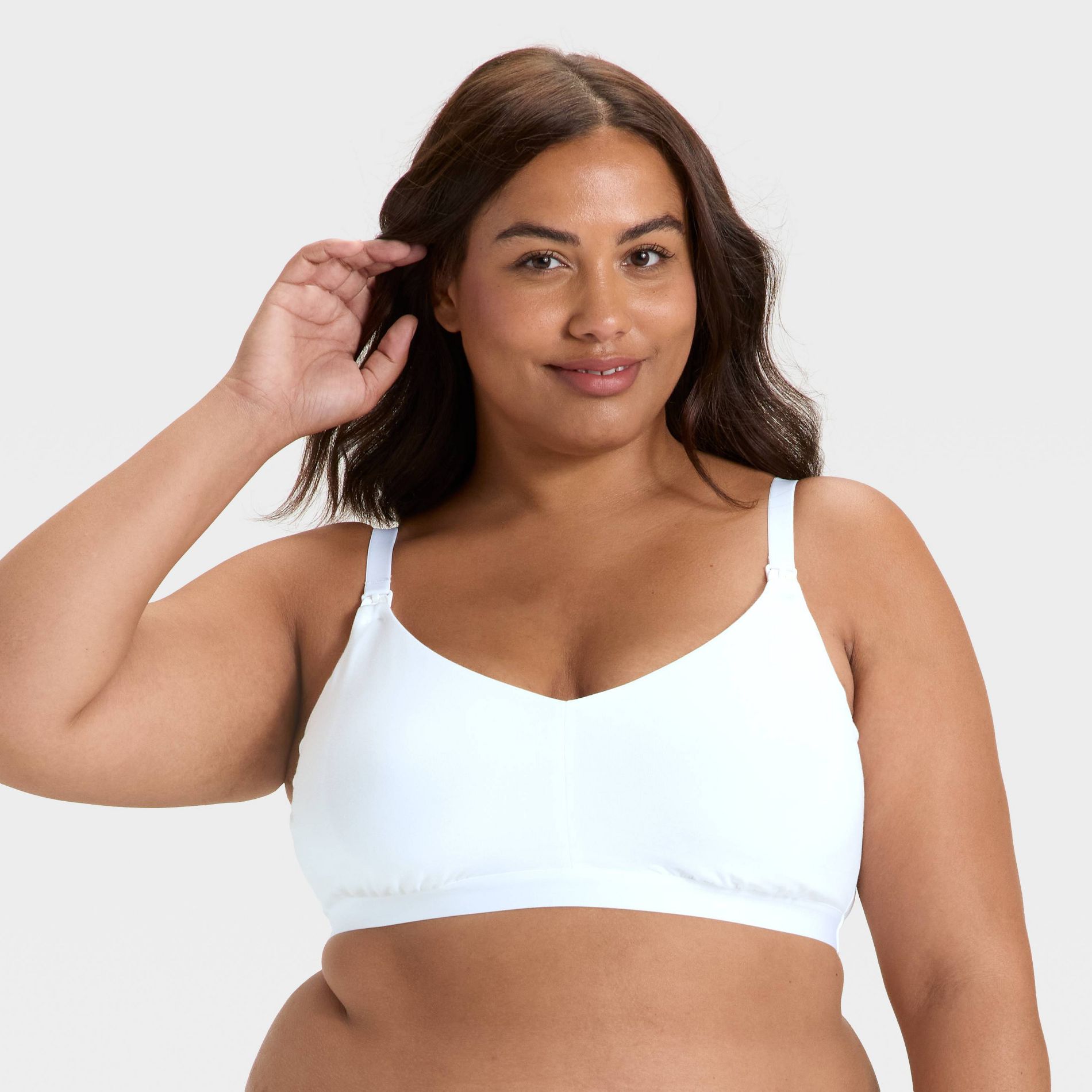 Women's Cotton Blend Unlined Nursing Bralette - Auden™ White M