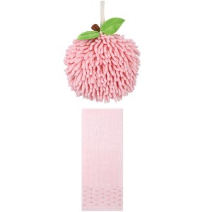 REGALWOVEN Cute Soft Absorbent Hand Towels for Quick Drying 14" x 30"/6" x 6" 2 Pcs - 1 of 4