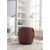 Okak Fabric Accent Chair Swivel Chair with Furry Upholstered Elegant Barrel Chair with Coating Metal Ring for Living Room Bedroom - 3 of 4