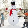 Tangkula 6FT Lighted Christmas Snowman Pop-up Snowman Figure w/200 Lights Red Scarf Black Hat Ground Stakes Zip Ties Collapsible Faux Light up Snowman - 3 of 4