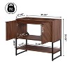 JONATHAN Y Juhl Chevron-Front Modern Minimalist 2-Shelf Bath Vanity Cabinet Only (Sink Basin Not Included) - 3 of 4