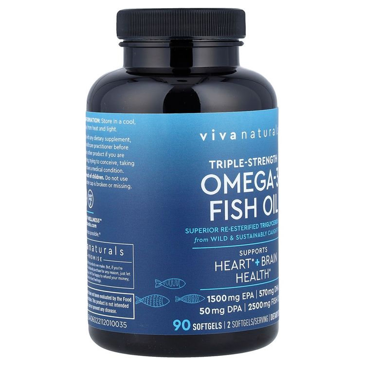 Viva Naturals Omega-3 Fish Oil, Triple Strength, 2,500 mg, 90 Softgels, 4 of 4