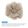 Unique Bargains Artificial Rhinestone Chiffon Flower Heads 12 Pcs Khaki - 4 of 4