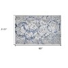 HomeRoots 3' X 5' Blue and Gray Abstract Area Rug - 3 of 4