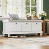 Sapphtopaz 44.1" Storage Bench Ottoman with Storage, Shoe Bench with Cushion and Three Drawers, Ottoman Bench for Entryway, Bedroom and Hallways - 4 of 4