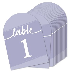 Big Dot of Happiness Purple Elegantly Simple - Wedding Receptions, Parties or Events Double-Sided 5 x 7 inches Cards - Table Numbers - 1-20 - 1 of 4