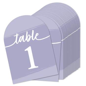 Big Dot of Happiness Purple Elegantly Simple - Wedding Receptions, Parties or Events Double-Sided 5 x 7 inches Cards - Table Numbers - 1-20