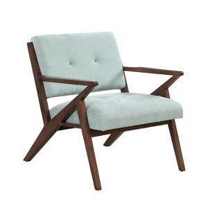 Lirago,30" Mid-Century Modern Accent Chair with Plush Cushions & Angled Arms-Solid Wood Frame, Green Gray, Cozy Seating - 1 of 4