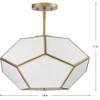 Progress Lighting Latham 3-Light Semi-Flush Mount, Vintage Gold, White Art Glass. Geometric framework with handmade glass. - 3 of 3