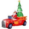 TinyhomieInflatable Santa Truck with Lit Christmas Tree ¨C Eye-Catching Outdoor Christmas Decor for Your Yard - 3 of 4
