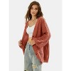 EXLURA Womens 2025 Oversized Cardigan Sweaters Fall Winter Lightweight Soft Knit Cardigan Open Front Button Outwear Coats - 3 of 4
