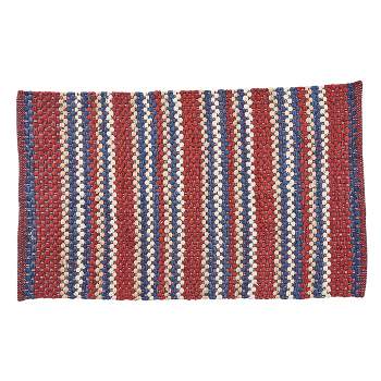 Park Designs Red and Blue Stripe Chindi Rag Rug 2 ft x 3 ft