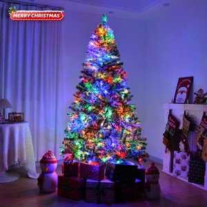 6ft Pre-Lit Premium Snow Flocked Hinged Artificial Christmas Tree w/250 Color Lights - 1 of 4