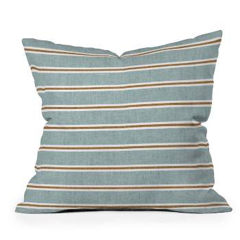 16"x16" Jessica Prout Cadence Striped Square Throw Pillow Turquoise Blue - Deny Designs