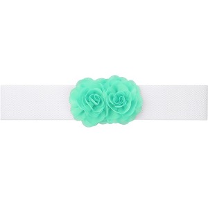 INSPIRE CHIC Women's Large Chiffon Rose Double-Flower Elastic Stretch Wide Corset Waist Belt 1 Pc - 1 of 4
