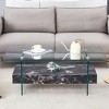 KIGFTSOD Modern Two-Tier Coffee Table - An Elegant Combination of Clear Glass Top, Side Table, Display Stand - 3 of 4
