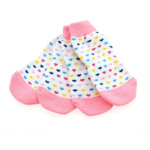 Doggie Design Non-Skid Dog Socks - Pink and White Hearts - 1 of 3