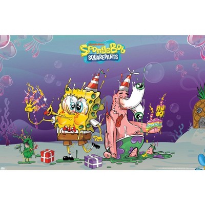 Trends International Nickelodeon Spongebob 25th - Trippy Party Framed Wall Poster Prints