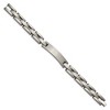 Black Bow Jewelry Men's 10mm Engravable I.D. Titanium Satin Link Bracelet - 8.75 Inch - 2 of 4