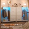 Aheaplus 45''W Rollway Dresser with Charge Station and LED Light, Chest With Fabric Drawers for Kids Room - 4 of 4
