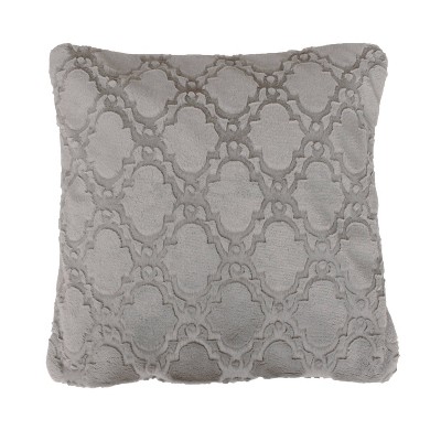 2pk Mia Lattice Throw Pillows and Throw Blanket Silver - Decor Therapy