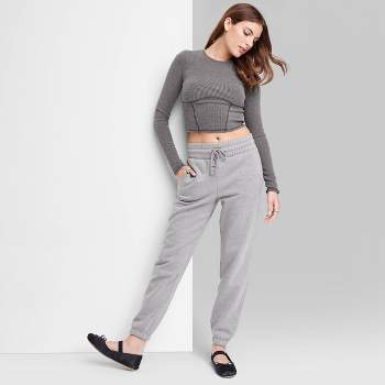 Women's High-Rise Tapered Joggers - Wild Fable™ Black