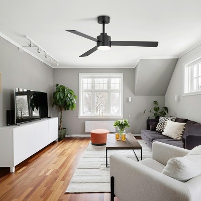 Airsurfer 52-In Ceiling Fan With Light And Remote 3 Color 6 Speed Adjustable, DC Motor, For Indoor /Covered Outdoor Use