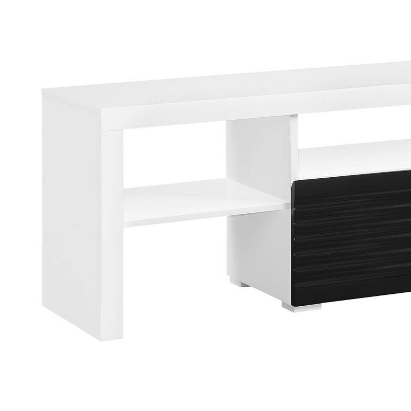 Buck 75&#34; TV Entertainment Centers White and Black High Gloss - Acme Furniture, 3 of 7