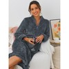 cheibear Women's Flannel Warm Cozy Fluffy Zipper Long Bathrobe - 3 of 4