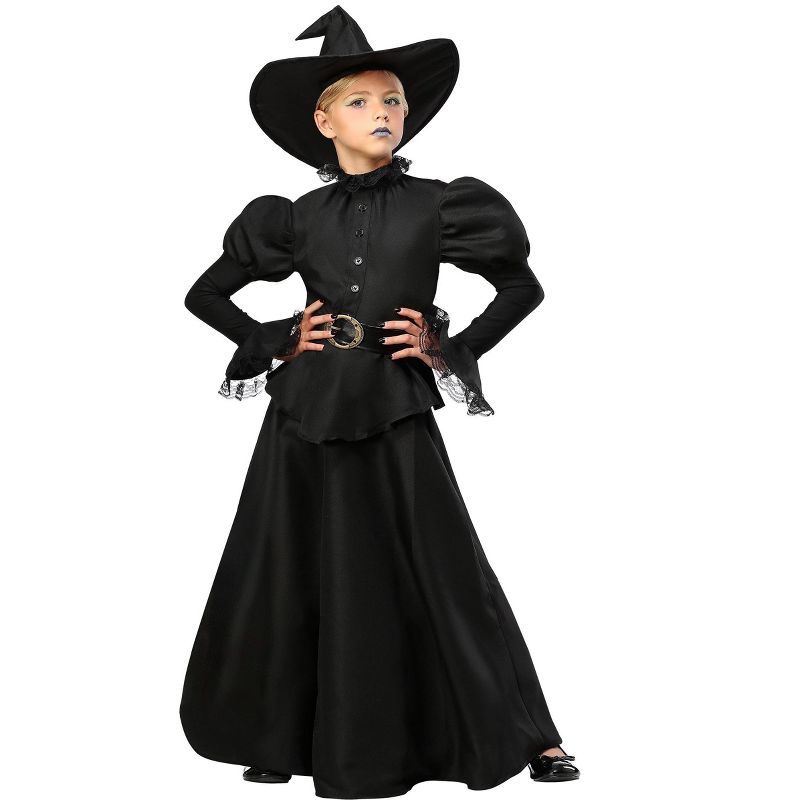 HalloweenCostumes.com Classic Black Witch Costume for Girls, 1 of 3