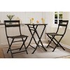 3-Piece Outdoor Bistro Set - Small Iron Patio Table & 2 Chairs, Cafe Dining Set for Balcony, Garden, Apartment, All-Weather Bistro Furniture - 3 of 4